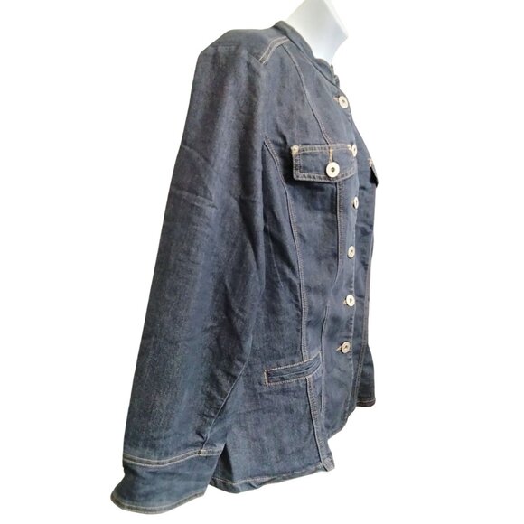 Big Rock Canyon Plus Size 2XL Jacket Denim Button-Up Mandarian Collar - Picture 5 of 9